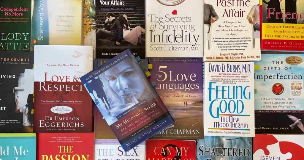 Books for healing after infidelity including affair recovery, betrayal trauma, communication, and relationship healing resources