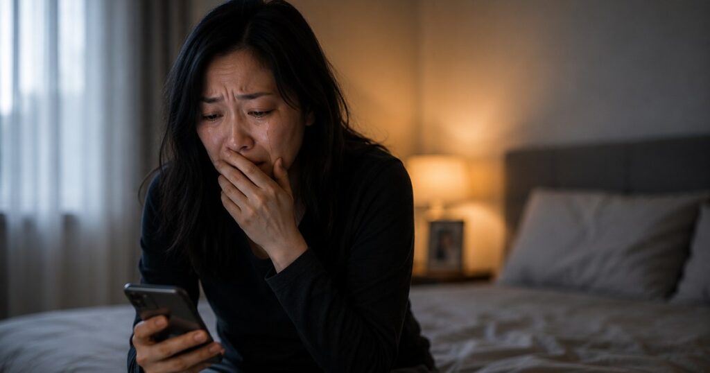 Distraught Korean woman in emotional shock after discovering her spouse’s affair