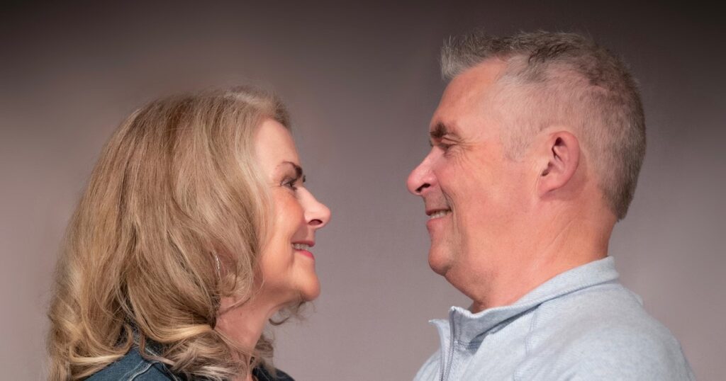 Couple reconnecting emotionally after healing from infidelity