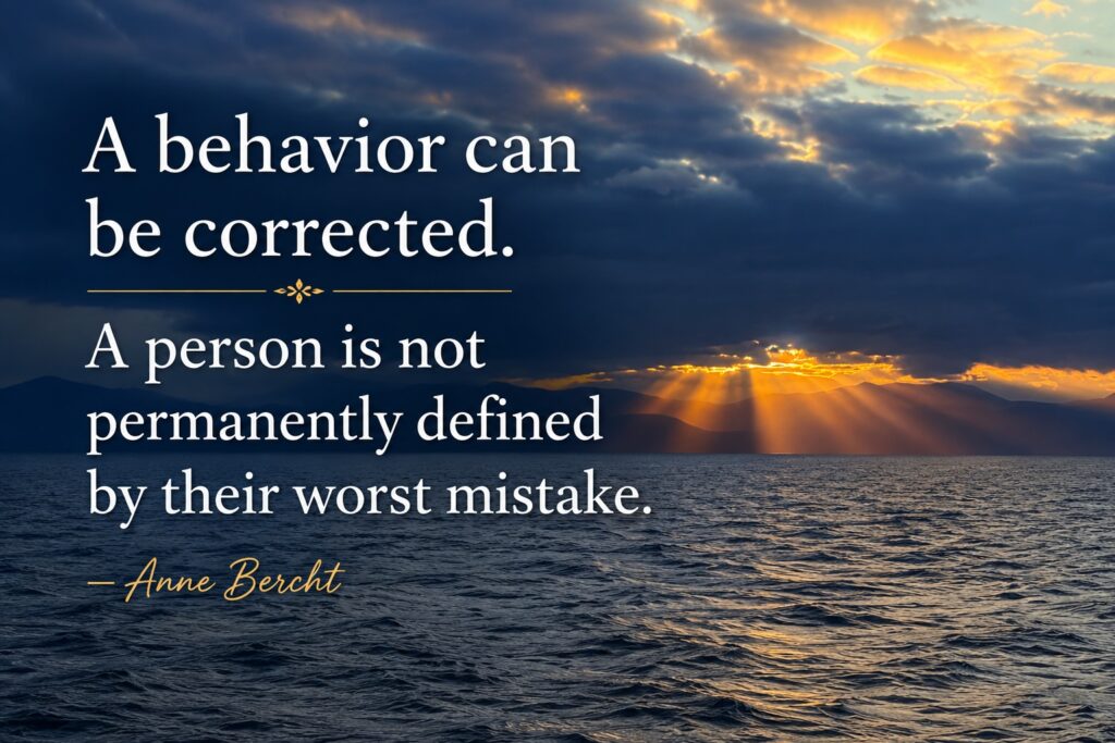 a behavior can be corrected. Sun peaking through dark clouds.