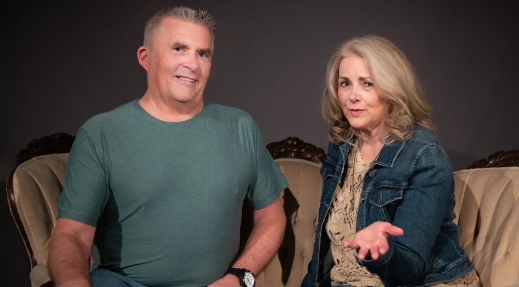Anne and Brian Bercht discussing affair recovery, illustrating the importance of honest conversation in healing after infidelity.