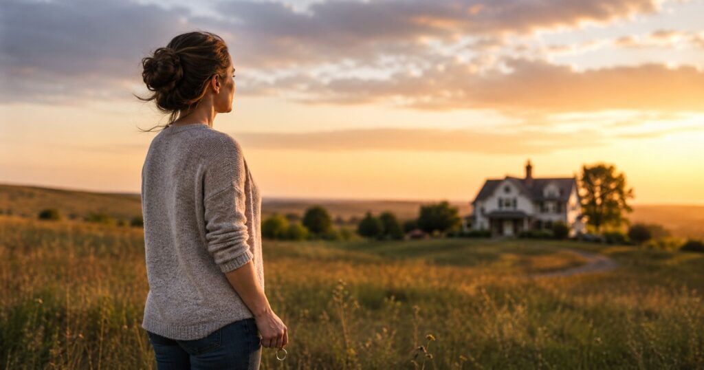 Woman standing confidently outside, reflecting on whether to fight for her marriage after infidelity.